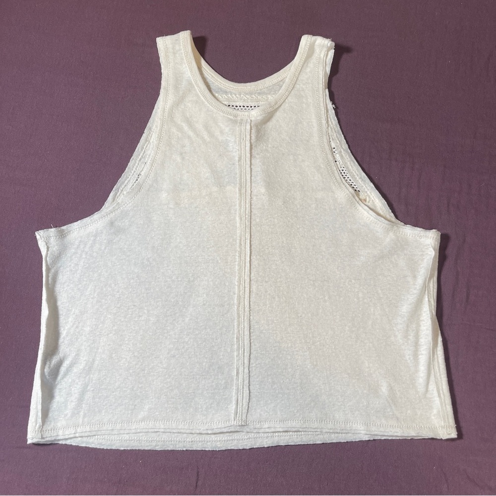 We the Free Crochet Detail Cropped Tank Top in White/off white -  XS Free People - Picture 5 of 8